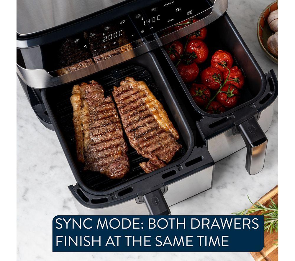 TEFAL Jamie Oliver Easy Fry EY90JDG0 8.3L Dual Drawer Air Fryer - Stainless Steel image number 6 of 9