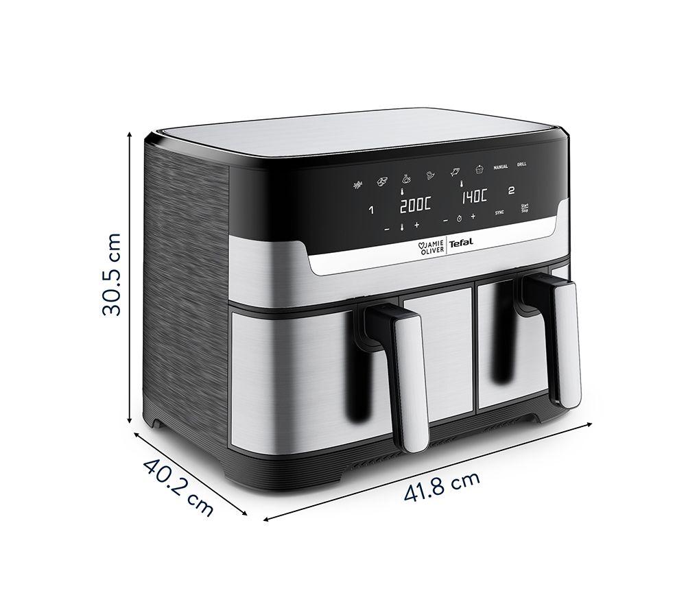 TEFAL Jamie Oliver Easy Fry EY90JDG0 8.3L Dual Drawer Air Fryer - Stainless Steel image number 9 of 9