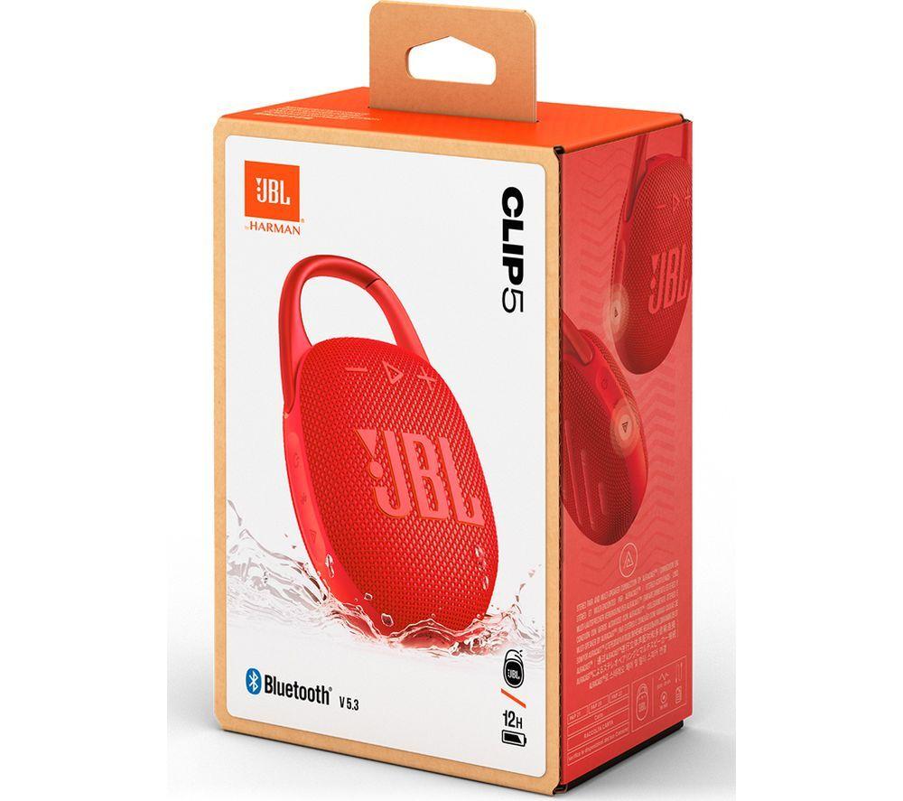 JBL Clip 5 Portable Bluetooth Speaker - Red image number 2 of 8