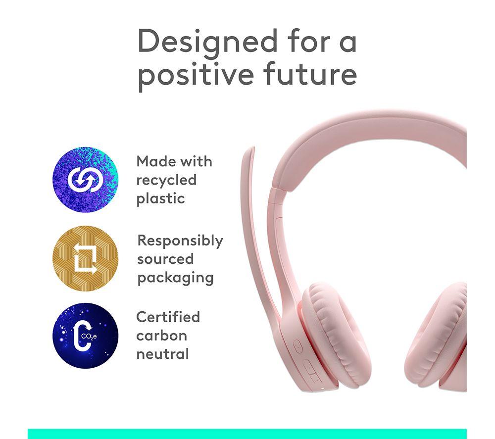 LOGITECH Zone 300 Wireless Headset - Rose image number 7 of 10