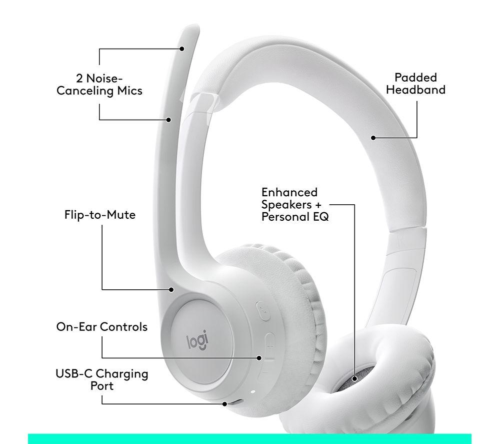 LOGITECH Zone 300 Wireless Headset - Off White image number 6 of 11