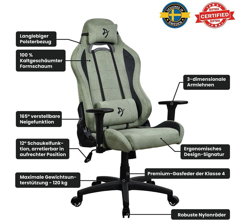 AROZZI Torretta Supersoft Fabric Gaming Chair - Forest image number 7 of 7