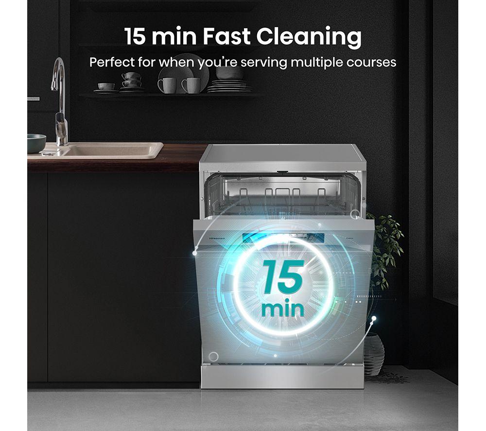 HISENSE HS642D90XUK Full-size Dishwasher - Stainless Steel image number 4 of 14