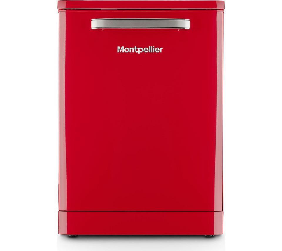 MONTPELLIER Retro MAB1353DR Full-size Dishwasher - Red