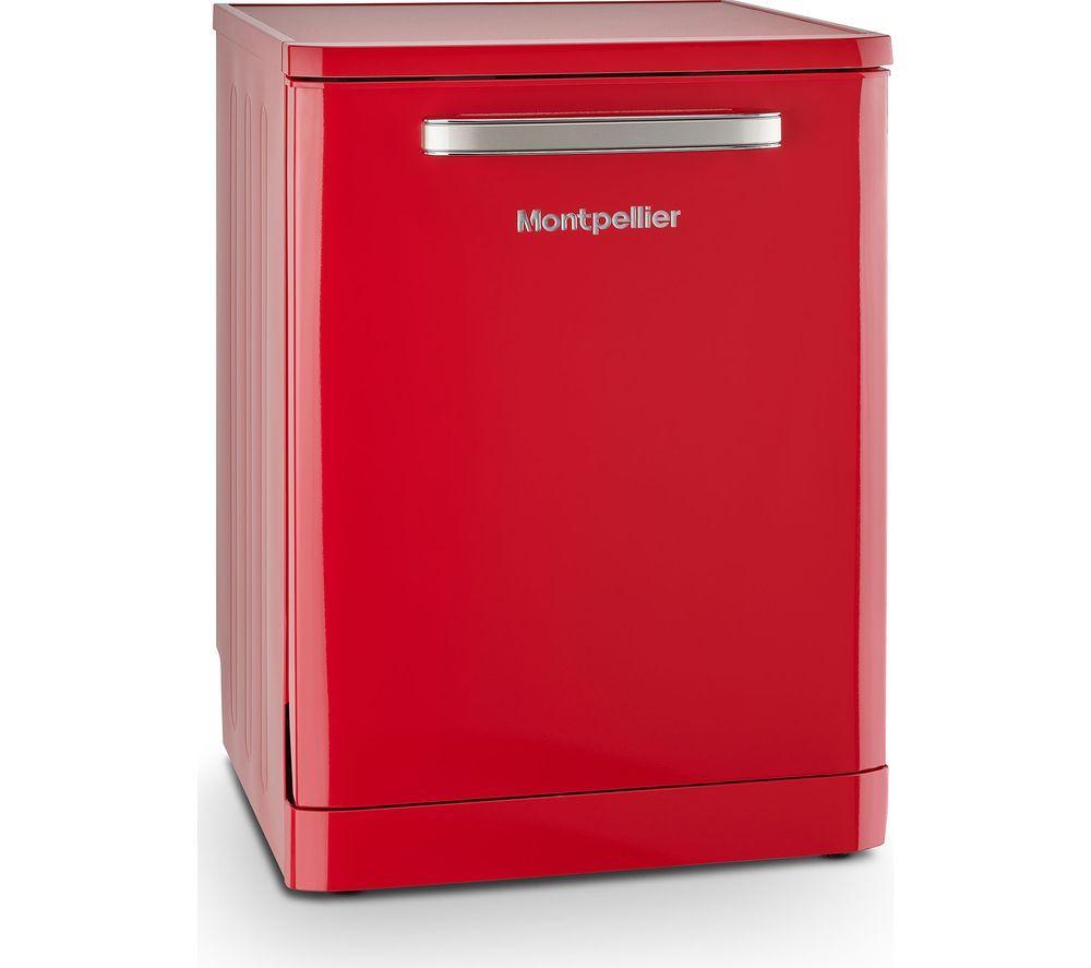 MONTPELLIER Retro MAB1353DR Full-size Dishwasher - Red image number 2 of 3