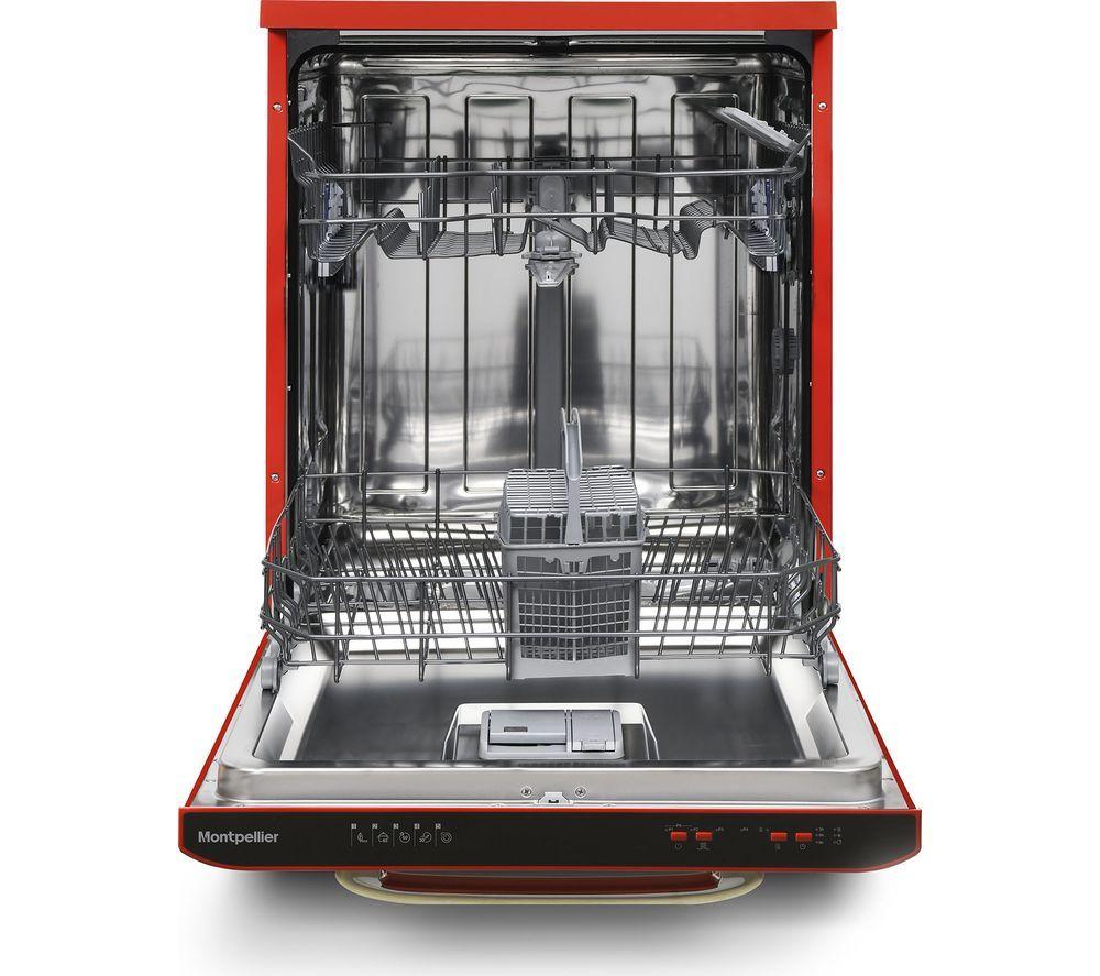 MONTPELLIER Retro MAB1353DR Full-size Dishwasher - Red image number 3 of 3