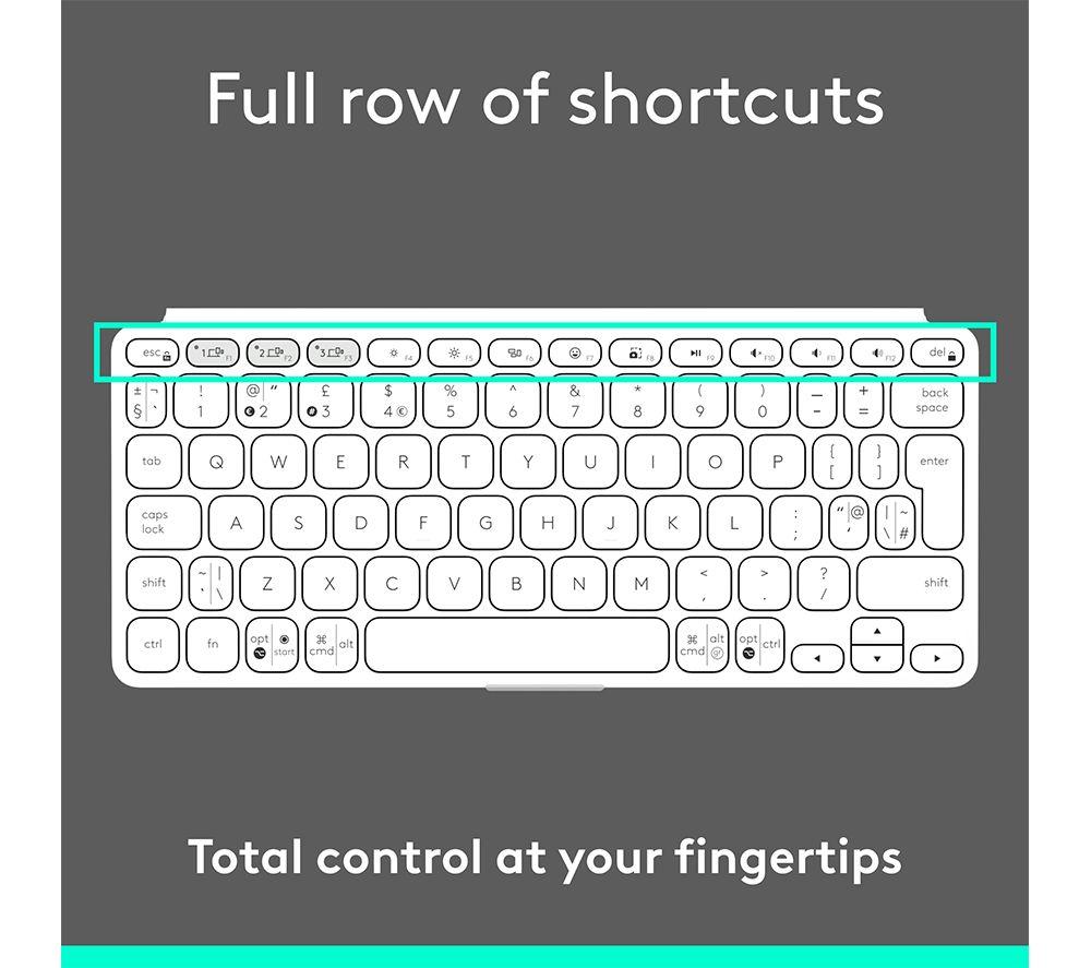 LOGITECH Keys-To-Go 2 Universal Portable Wireless Keyboard - Pale Grey image number 9 of 10