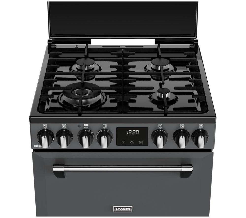 STOVES Richmond Deluxe 60DF Dual Fuel Cooker - Anthracite & Chrome image number 14 of 23