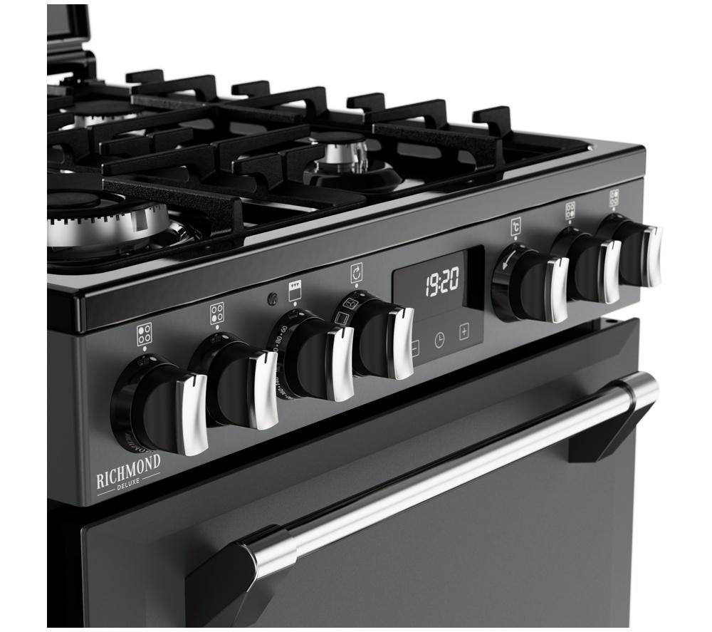 STOVES Richmond Deluxe 60DF Dual Fuel Cooker - Anthracite & Chrome image number 15 of 23