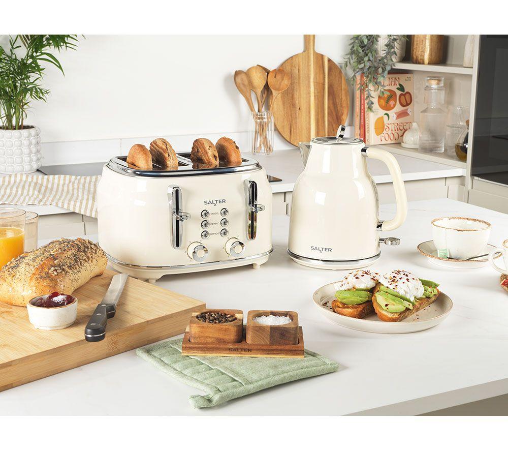 SALTER COMBO-9352 Retro Jug Kettle & 4-Slice Toaster Bundle - Cream image number 4 of 8