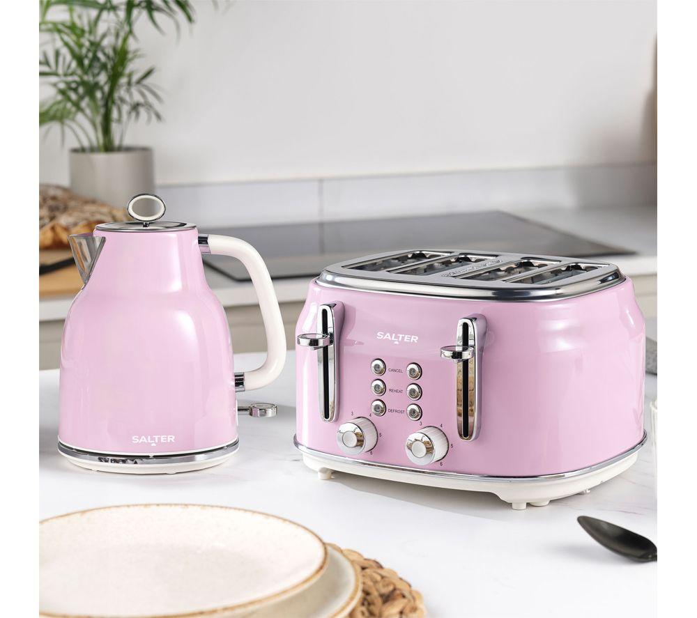 SALTER COMBO-9192 Retro Jug Kettle & 4-Slice Toaster Bundle - Pink image number 2 of 5