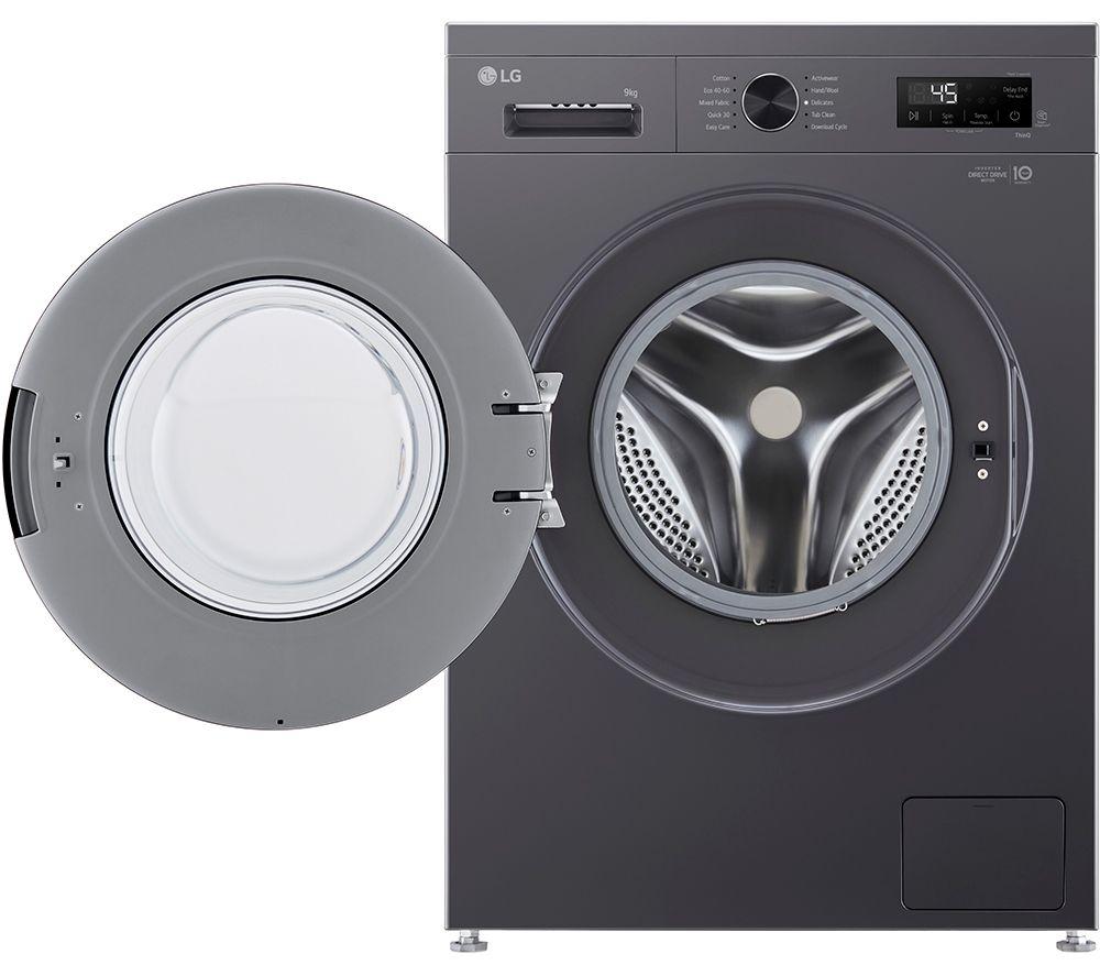 LG X10 Series Direct Drive F4X1009NMK WiFi-enabled 9 kg 1400 Spin Washing Machine - Slate Grey image number 2 of 10