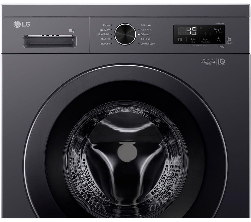 LG X10 Series Direct Drive F4X1009NMK WiFi-enabled 9 kg 1400 Spin Washing Machine - Slate Grey image number 3 of 10