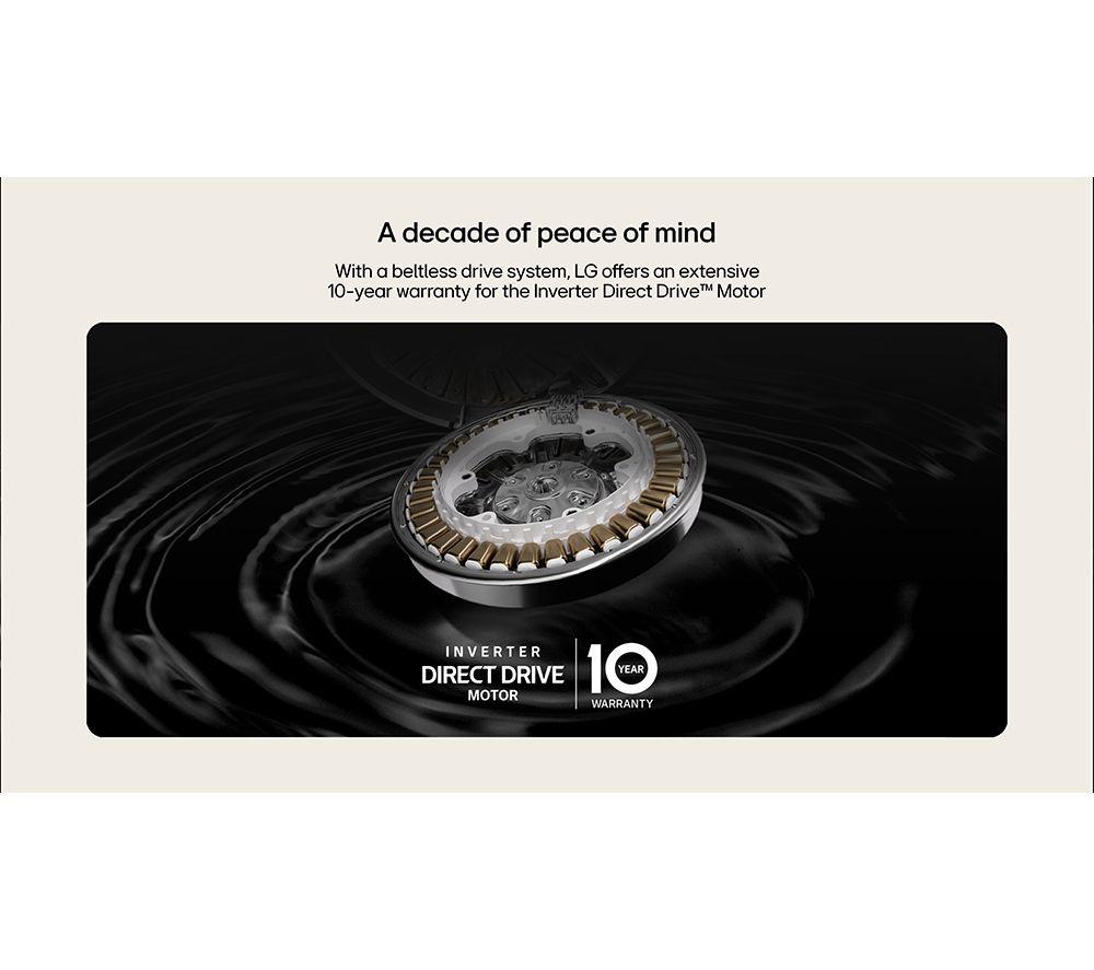 LG X10 Series Direct Drive F4X1009NMK WiFi-enabled 9 kg 1400 Spin Washing Machine - Slate Grey image number 5 of 10