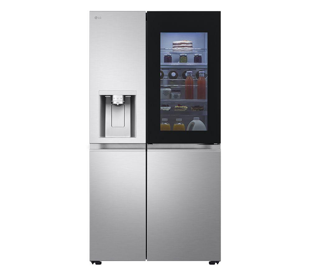 LG InstaView GSXE90BSDD American-Style Smart Fridge Freezer – Brushed Steel, Brushed Steel