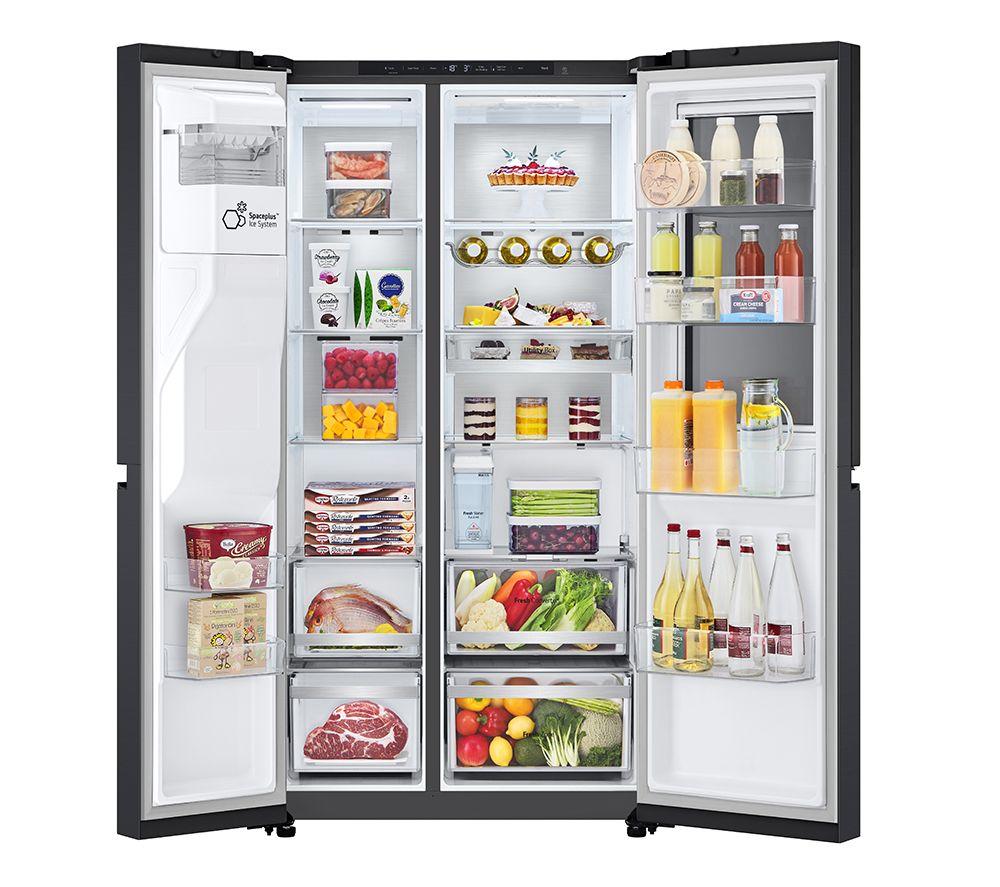 LG InstaView GSXE91EVAD American-Style Smart Fridge Freezer - Black Steel image number 2 of 18