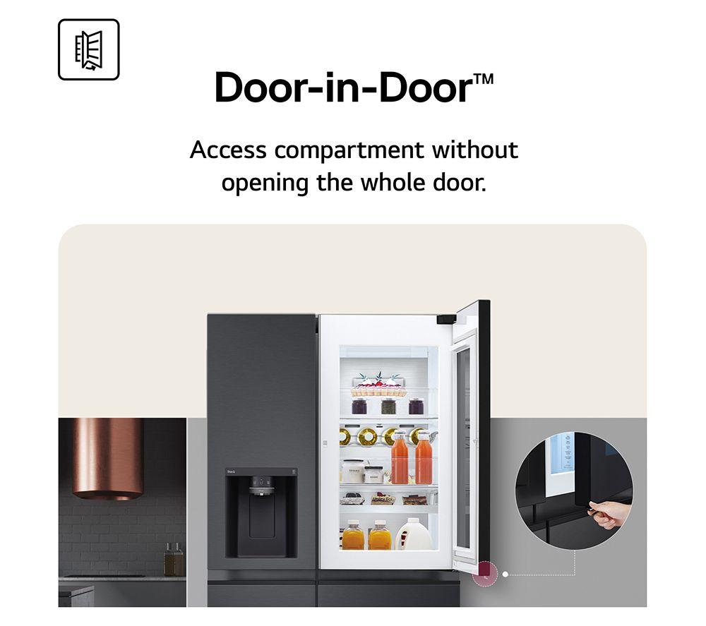 LG InstaView GSXE91EVAD American-Style Smart Fridge Freezer - Black Steel image number 7 of 18