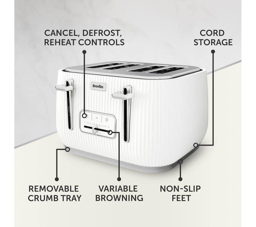 BREVILLE Linear VTR031 4-Slice Toaster - White image number 2 of 6