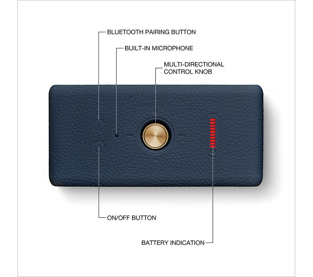 MARSHALL Emberton III Portable Bluetooth Speaker - Midnight Blue image number 10 of 15