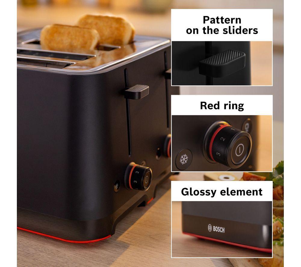 BOSCH MyMoment TAT3M143GB 4-Slice Toaster - Black image number 2 of 3