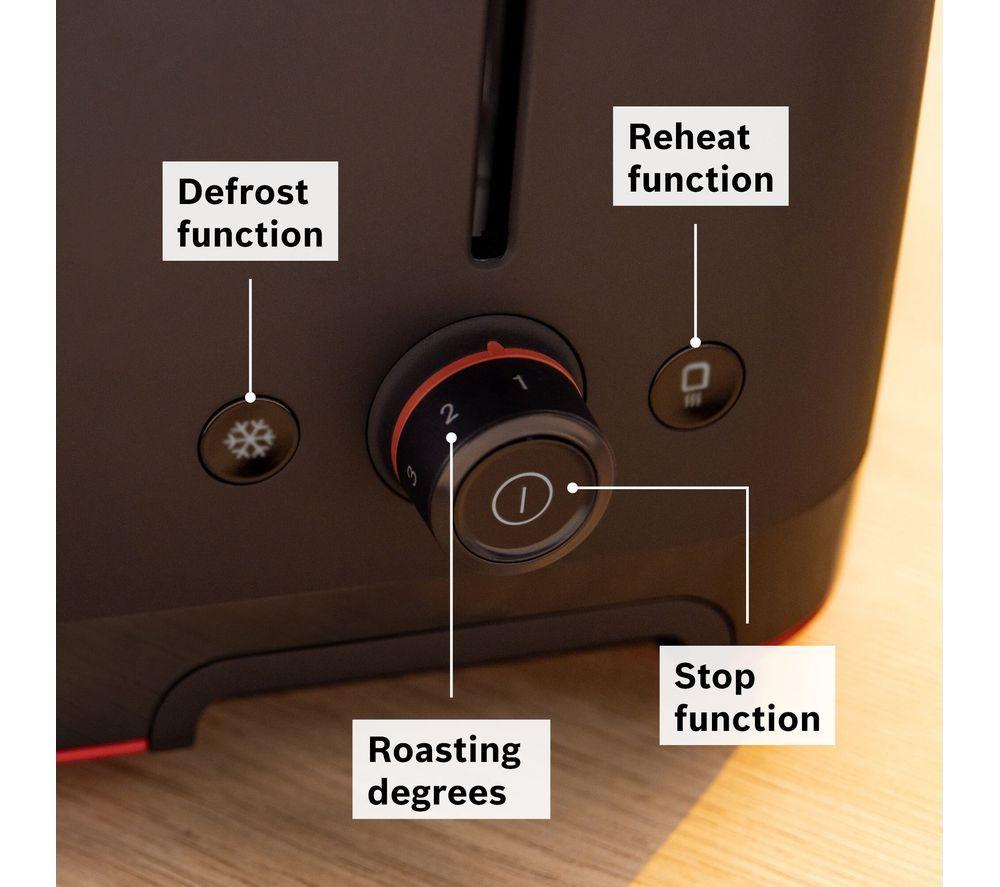BOSCH MyMoment TAT3M143GB 4-Slice Toaster - Black image number 3 of 3
