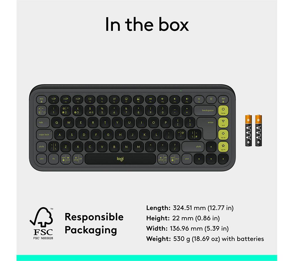 LOGITECH Pop Icon Keys Wireless Keyboard - Graphite image number 10 of 11