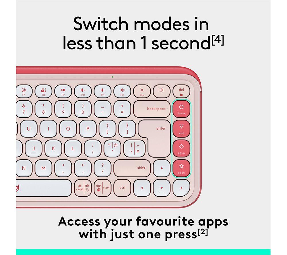 LOGITECH Pop Icon Keys Wireless Keyboard - Rose image number 5 of 11
