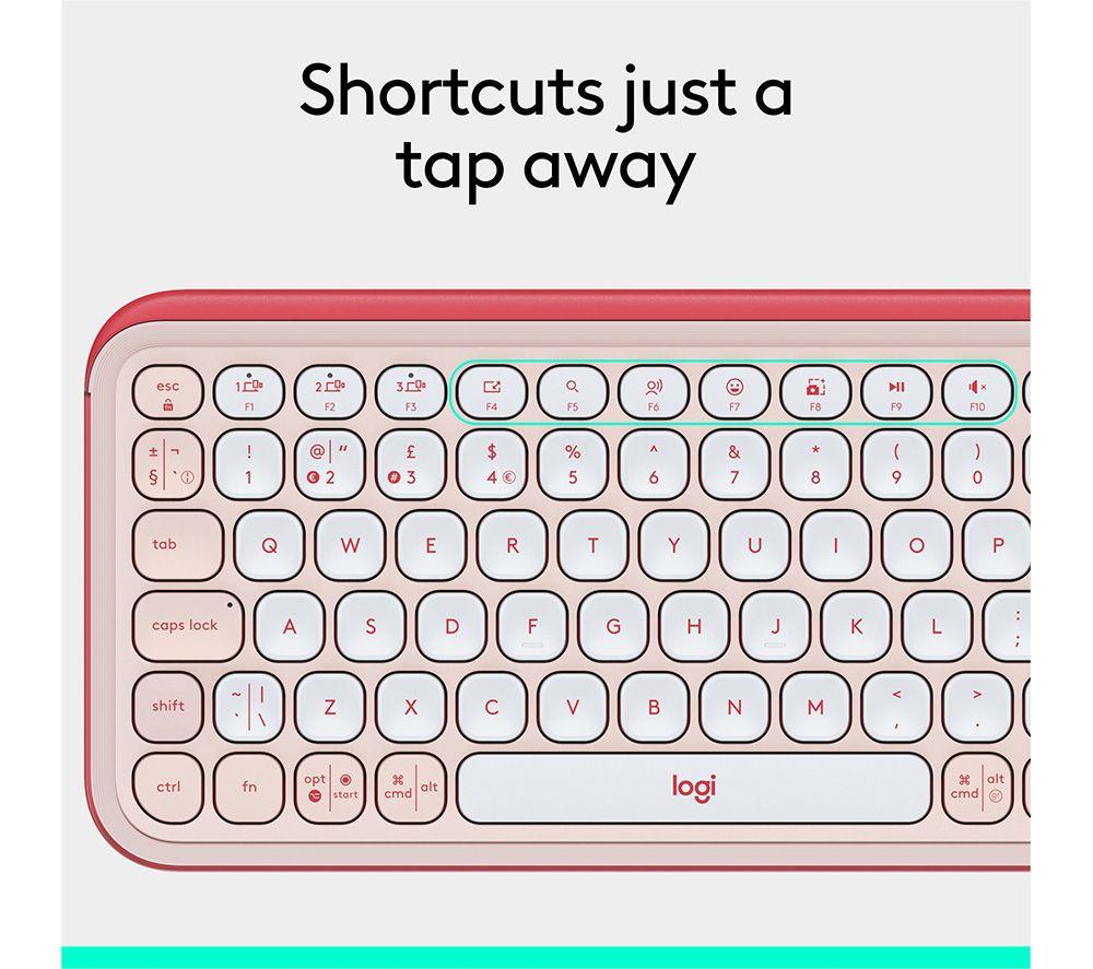 LOGITECH Pop Icon Keys Wireless Keyboard - Rose image number 9 of 11