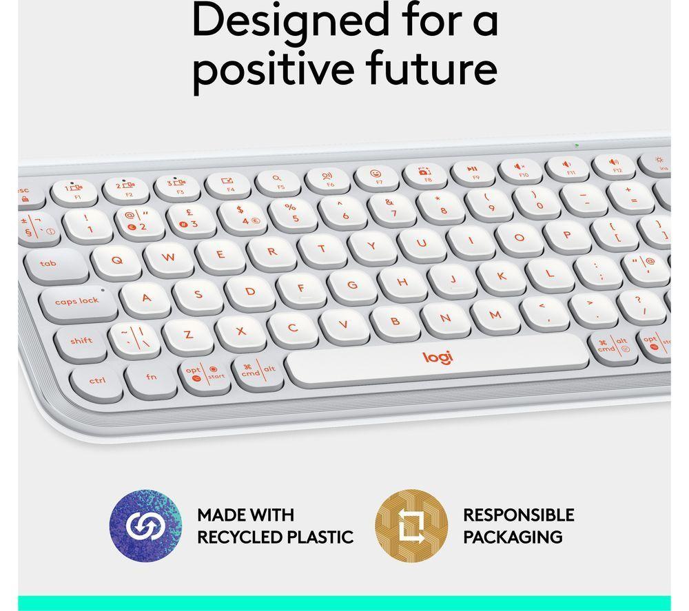 LOGITECH Pop Icon Keys Wireless Keyboard - White image number 3 of 11