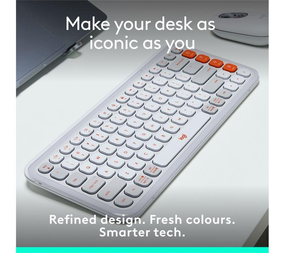 LOGITECH Pop Icon Keys Wireless Keyboard - White image number 4 of 11