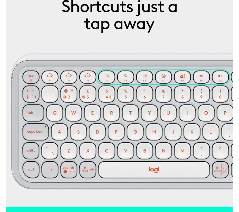 LOGITECH Pop Icon Keys Wireless Keyboard - White image number 11 of 11