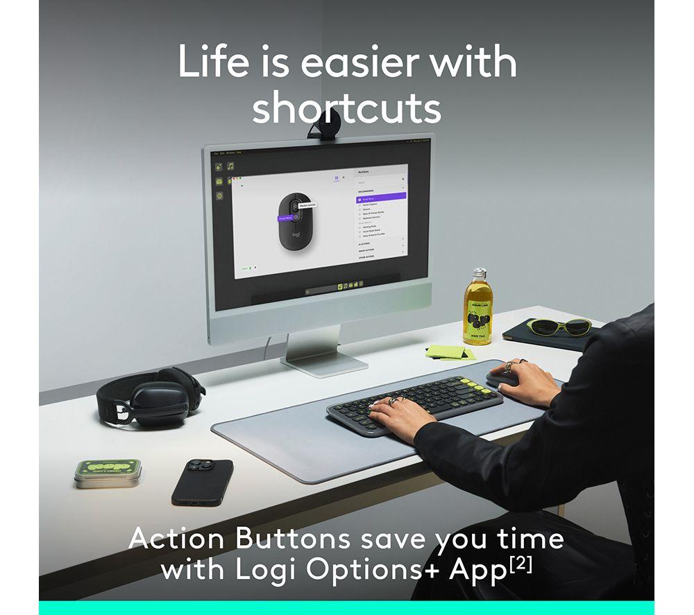 LOGITECH Pop Icon Wireless Optical Mouse - Graphite image number 4 of 11