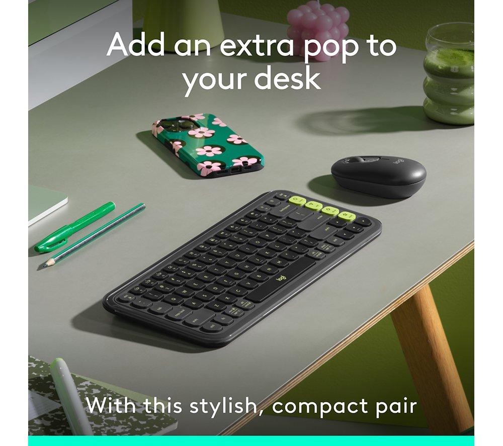 LOGITECH Pop Icon Combo Wireless Keyboard & Mouse Set - Graphite image number 2 of 11