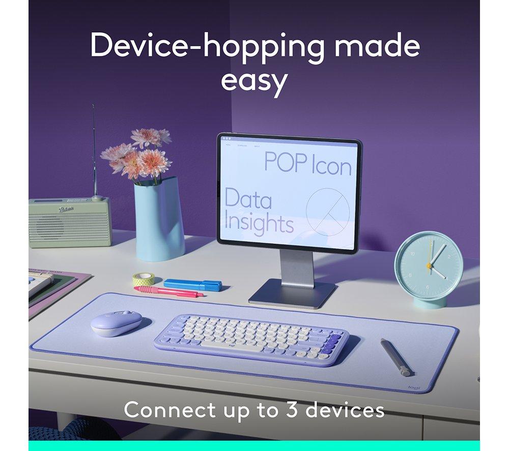 LOGITECH Pop Icon Combo Wireless Keyboard & Mouse Set - Graphite image number 9 of 11