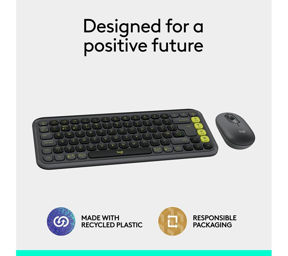LOGITECH Pop Icon Combo Wireless Keyboard & Mouse Set - Graphite image number 11 of 11