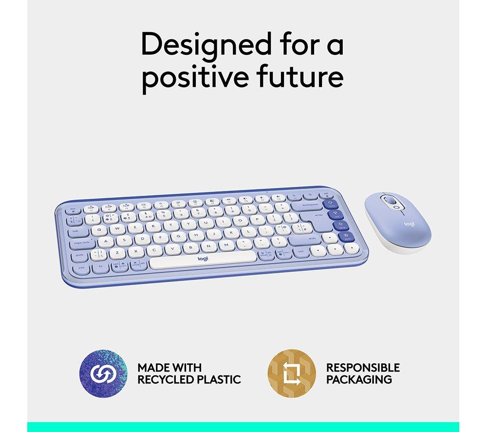 LOGITECH Pop Icon Combo Wireless Keyboard & Mouse Set - Lilac image number 11 of 11