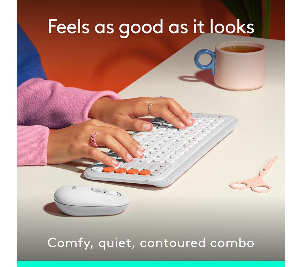LOGITECH Pop Icon Combo Wireless Keyboard & Mouse Set - White image number 3 of 11