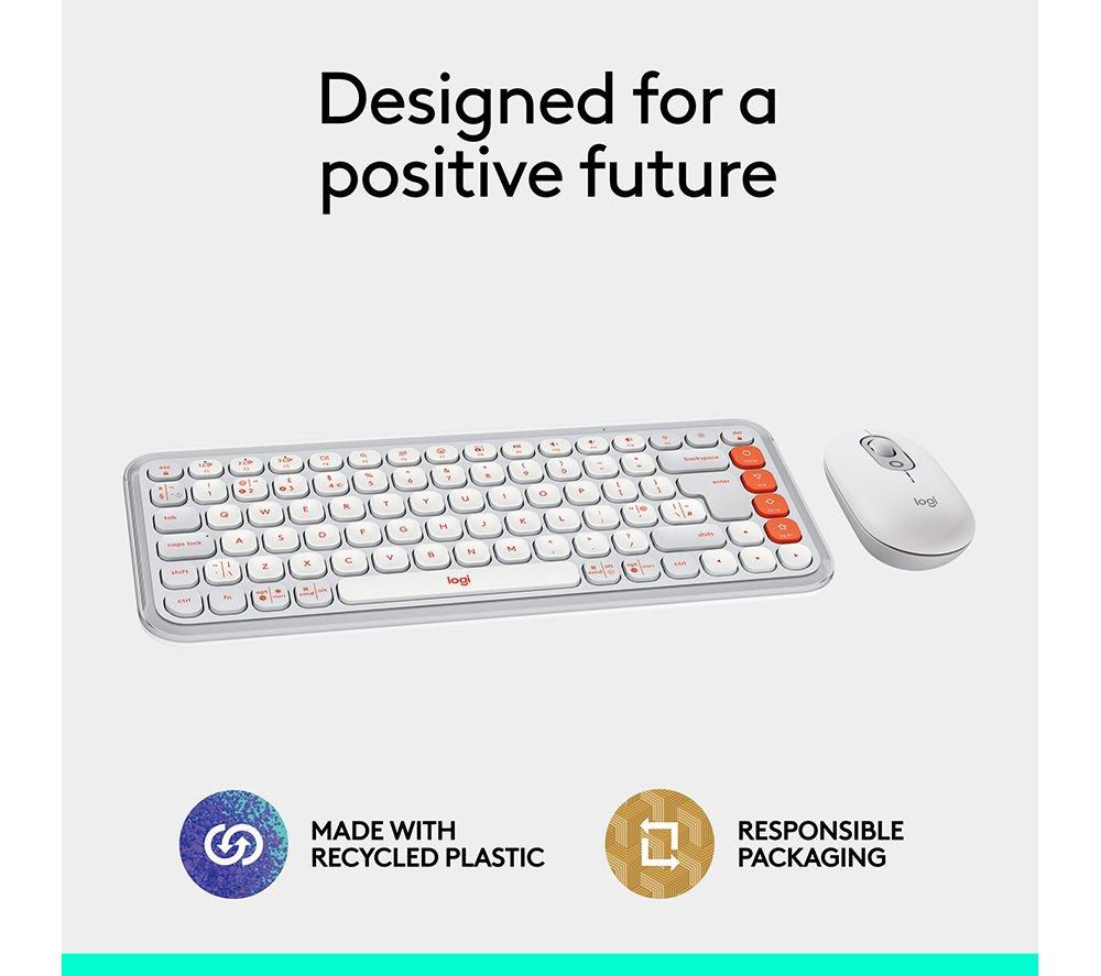 LOGITECH Pop Icon Combo Wireless Keyboard & Mouse Set - White image number 11 of 11