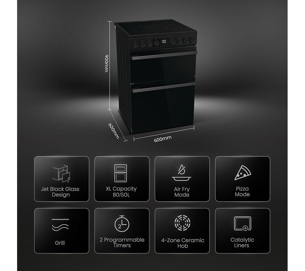 HISENSE Hi6 Max 80/50L HDCEC6C20B 60cm Electric Ceramic Cooker - Jet Black image number 2 of 16