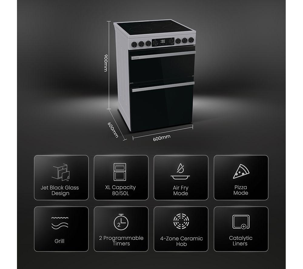 HISENSE Hi6 Max 80/50L HDCEC6C20X 60cm Electric Ceramic Cooker - Stainless Steel image number 2 of 16