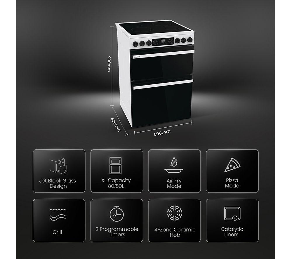 HISENSE Hi6 Max 80/50L HDCEC6C20W 60cm Electric Ceramic Cooker - White image number 2 of 16