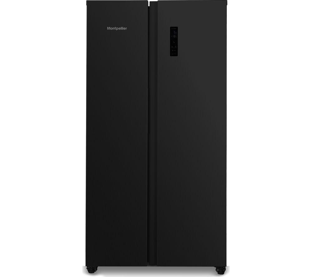Montpellier Msbs442k American-Style 60/40 Fridge Freezer - Black, Black