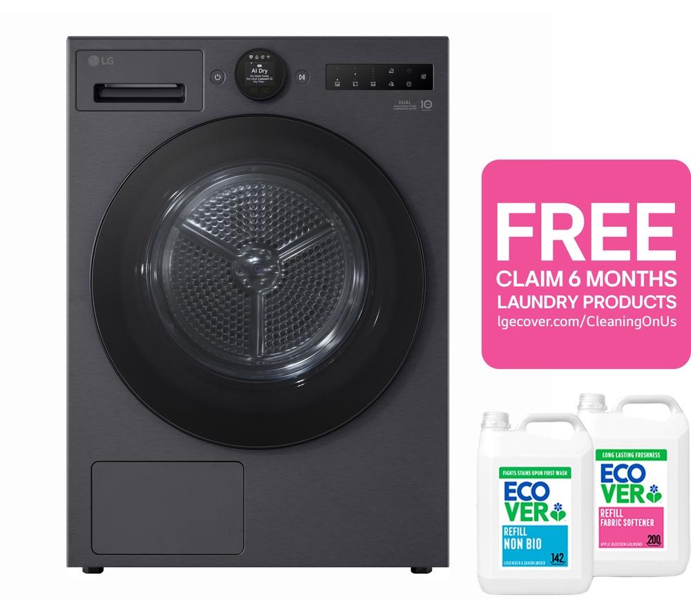 LG Series 7 AI Direct Drive F4X7009TBB WiFi-enabled 9 kg 1400 Spin Washing Machine - Matte Black image number 2 of 18