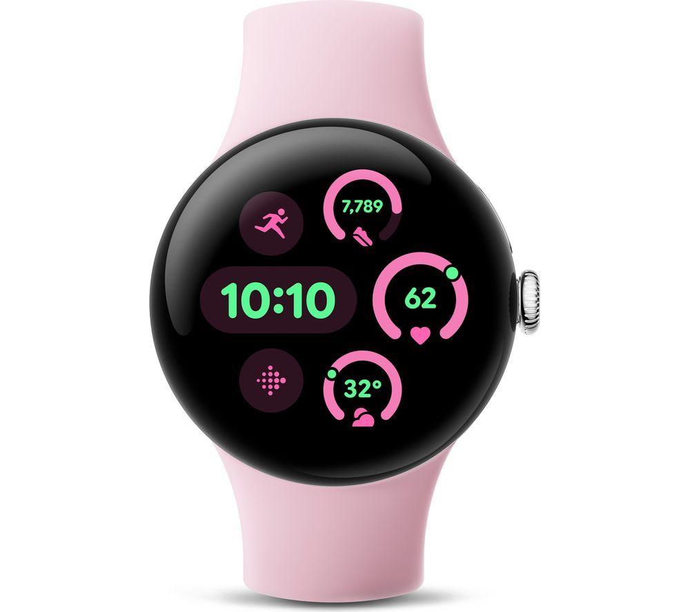 GOOGLE Pixel Watch 3 4G LTE - Silver, Rose Quartz Band, 41 mm image number 2 of 12