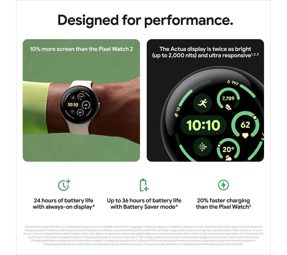 GOOGLE Pixel Watch 3 WiFi - Hazel, 45 mm image number 6 of 10