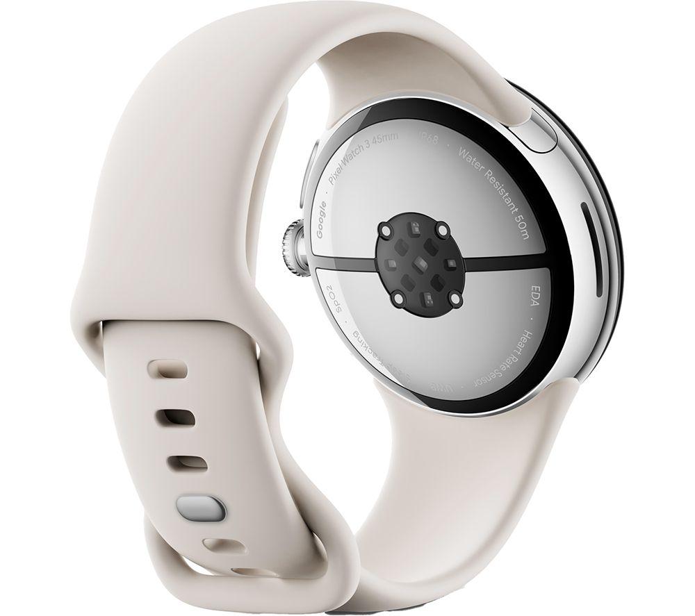 GOOGLE Pixel Watch 3 WiFi - Silver, Porcelain Band, 45 mm image number 4 of 9