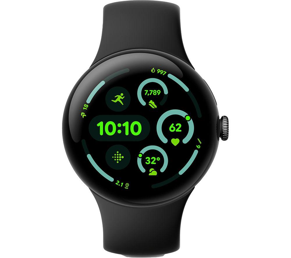 GOOGLE Pixel Watch 3 4G LTE - Black, Obsidian Band, 45 mm image number 2 of 12