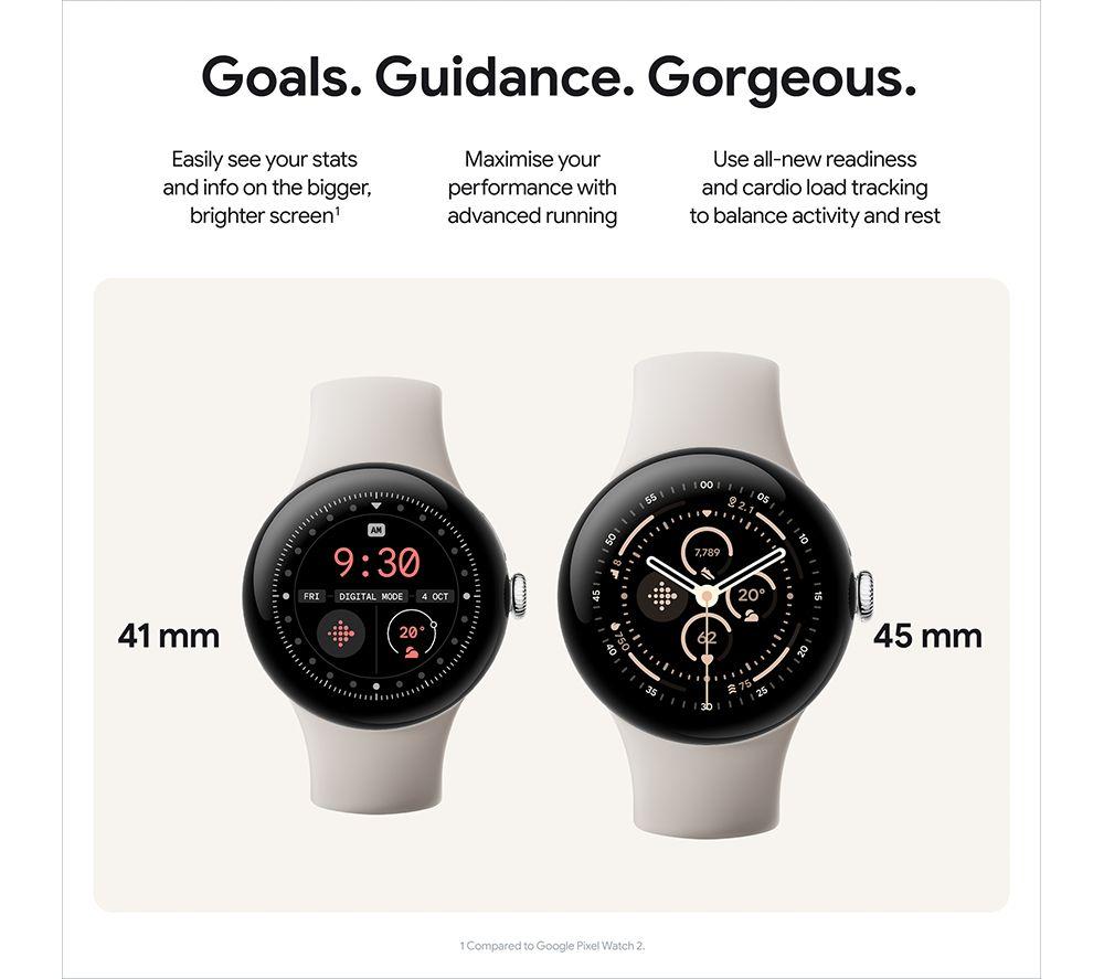 GOOGLE Pixel Watch 3 4G LTE - Black, Obsidian Band, 45 mm image number 5 of 12