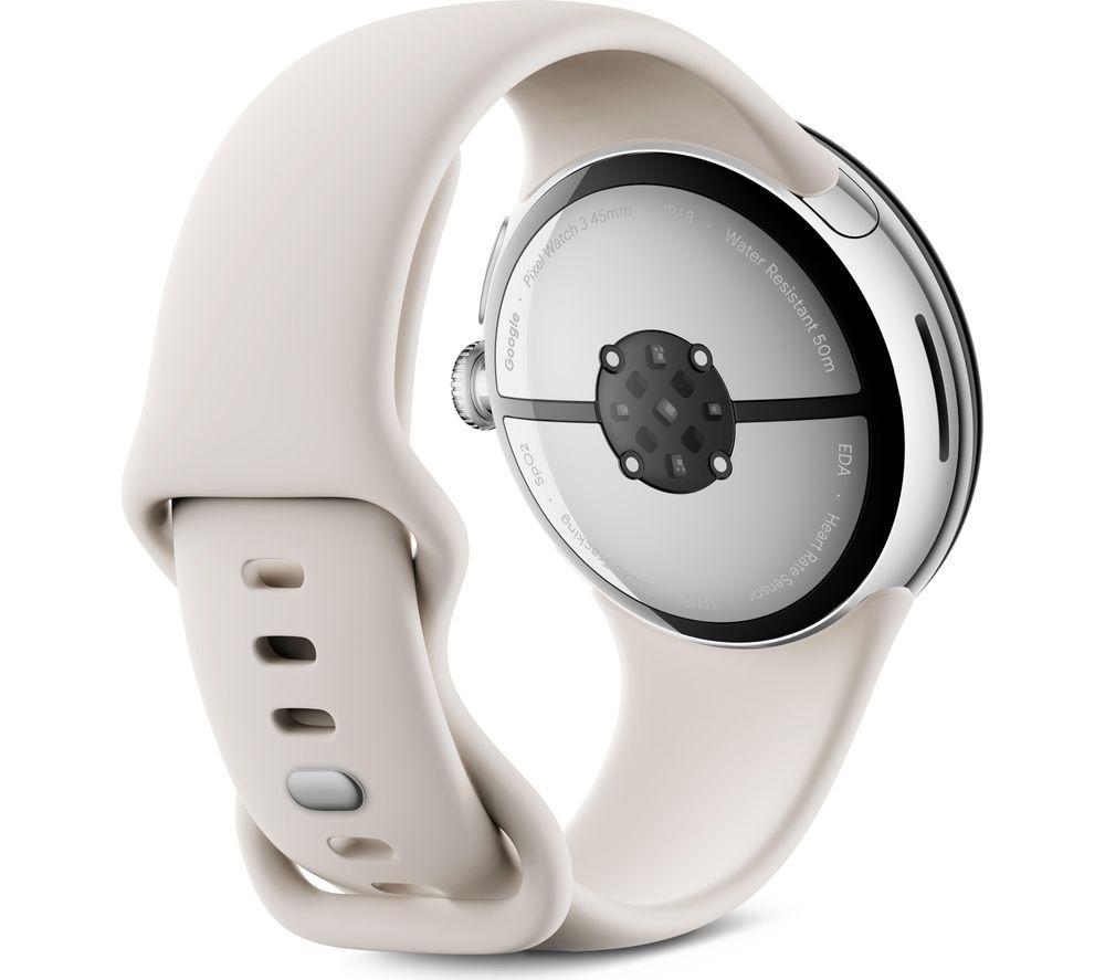 GOOGLE Pixel Watch 3 4G LTE - Silver, Porcelain Band, 45 mm image number 4 of 13