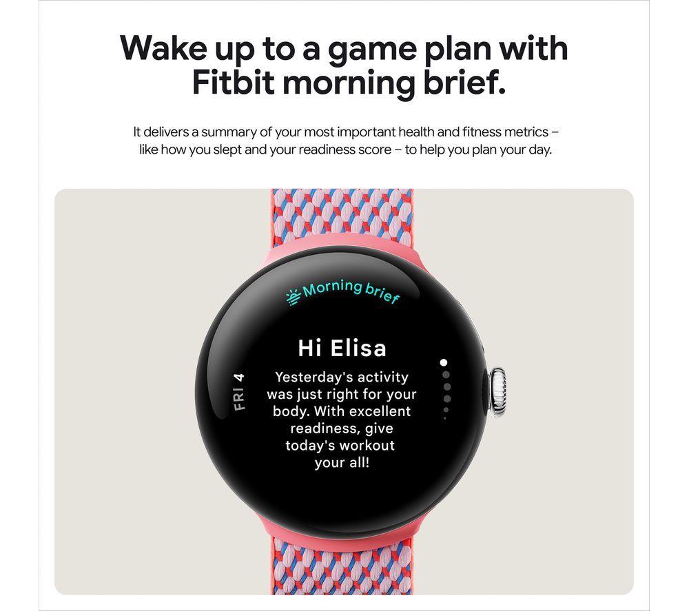 GOOGLE Pixel Watch 3 4G LTE - Silver, Porcelain Band, 45 mm image number 9 of 13